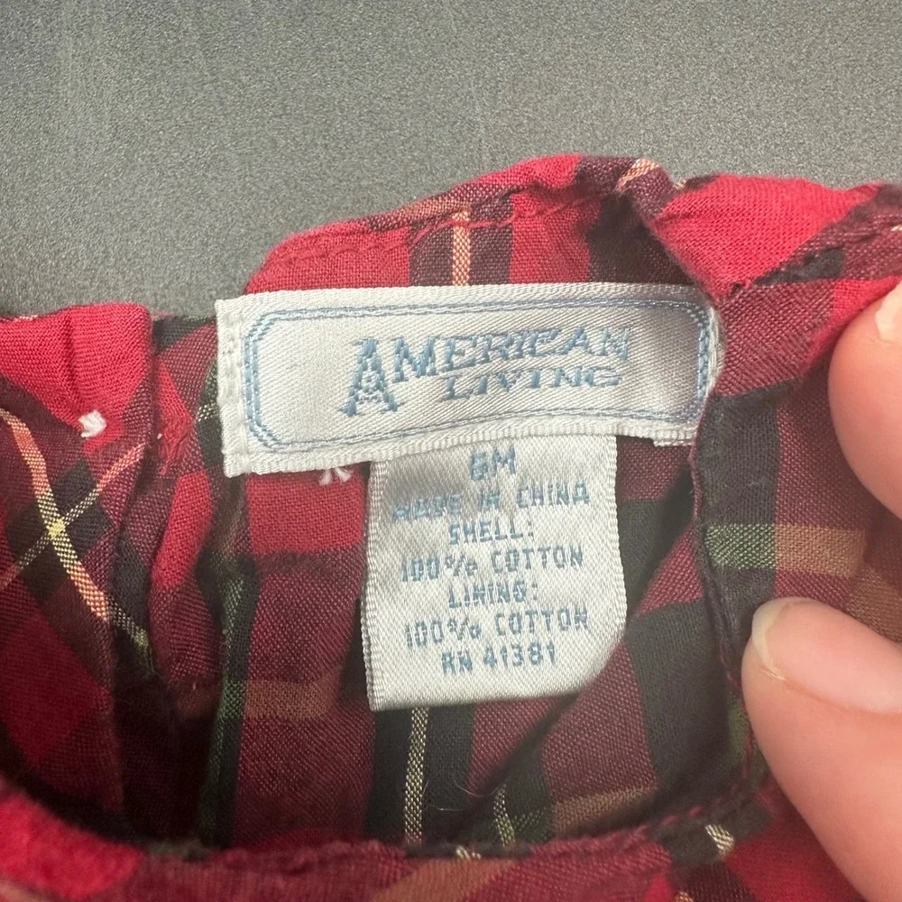 American Living Baby Girls Dress &‎ Bloomer Set Plaid 6M 